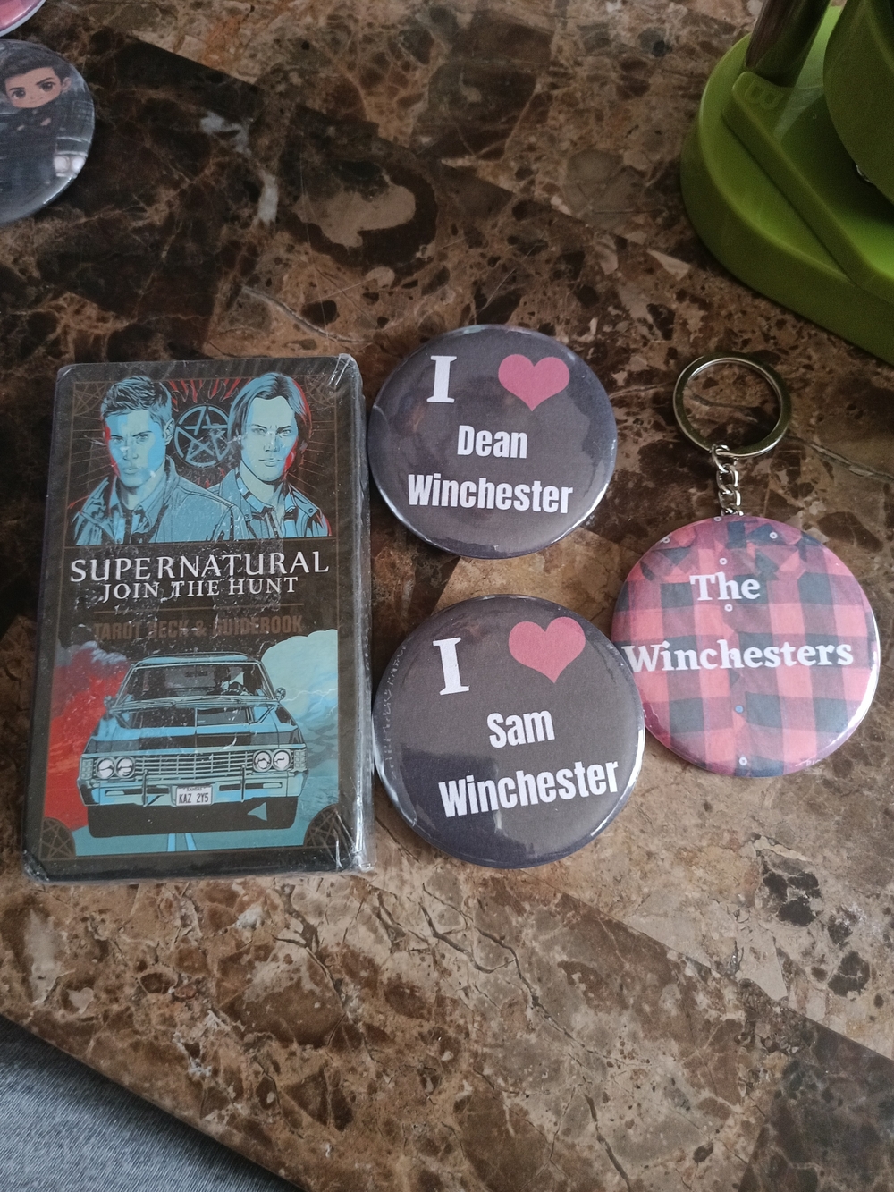 Supernatural Fan Button Set – Black, Red, Blue Designs